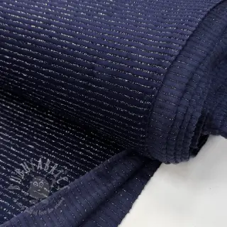 Fluweel VELVET LUREX Stripe marine