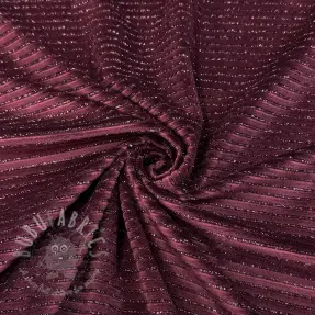 Fluweel VELVET LUREX Stripe bordeaux