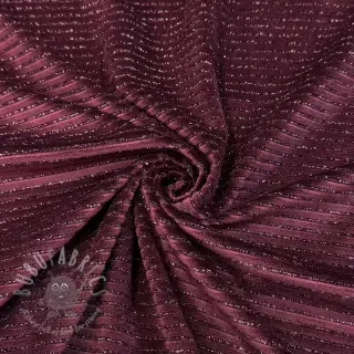 Fluweel VELVET LUREX Stripe bordeaux