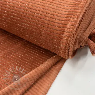 Fluweel VELVET LUREX Stripe brick