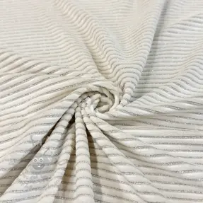 Fluweel VELVET LUREX Stripe off white