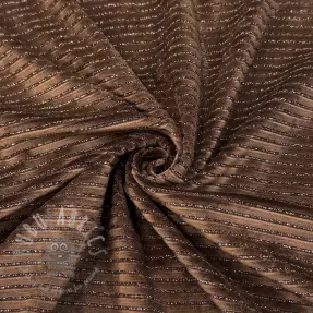 Fluweel VELVET LUREX Stripe dark brown