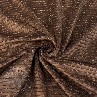 Fluweel VELVET LUREX Stripe dark brown