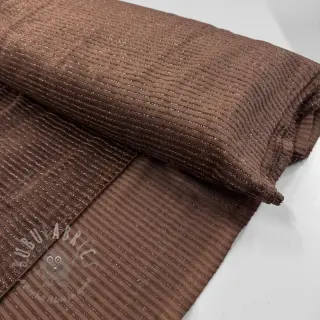 Fluweel VELVET LUREX Stripe dark brown