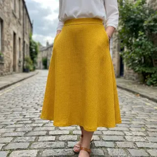 Sweaterstof WAFFLE BIG KNIT ochre
