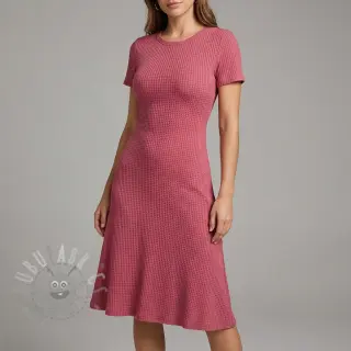 Sweaterstof WAFFLE BIG KNIT dark salmon