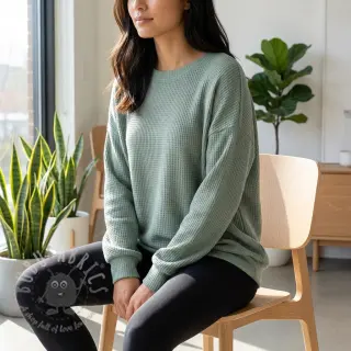 Gebreide stof Angora honey ocean green