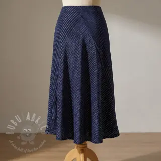 Fluweel VELVET LUREX Stripe marine