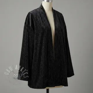 Fluweel VELVET LUREX Stripe black