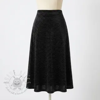 Fluweel VELVET LUREX Stripe black
