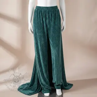 Fluweel VELVET LUREX Stripe forest green