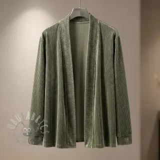 Fluweel VELVET LUREX Stripe camo green