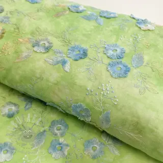 Katoenen stof TIE DYE EMBROIDERY Poppy design V