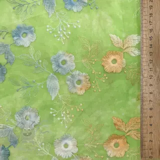 Katoenen stof TIE DYE EMBROIDERY Poppy design V