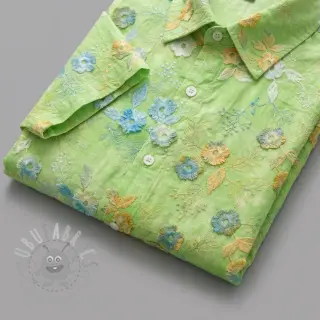 Katoenen stof TIE DYE EMBROIDERY Poppy design V