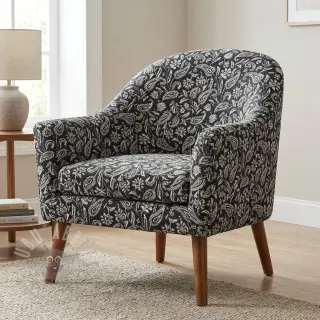 Decoratiestof jacquard Mumbai allover noir