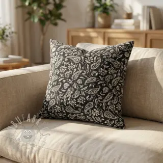 Decoratiestof jacquard Mumbai allover noir
