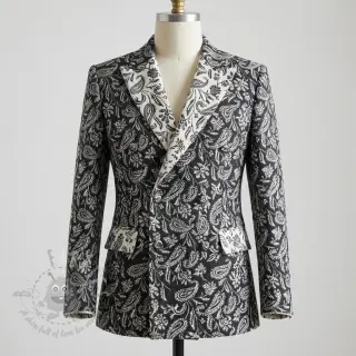 Decoratiestof jacquard Mumbai allover noir