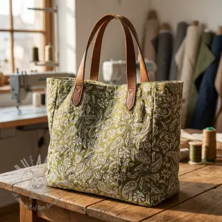 Decoratiestof jacquard Mumbai allover kaki