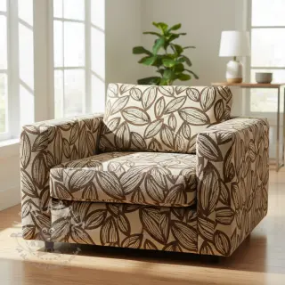 Decoratiestof jacquard Folia chocolat