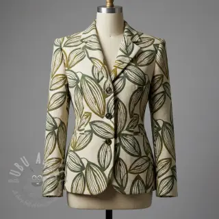 Decoratiestof jacquard Folia romarin