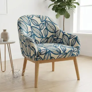 Decoratiestof jacquard Folia bleu