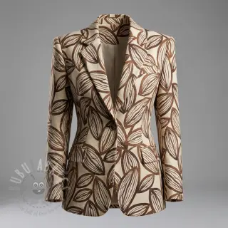 Decoratiestof jacquard Folia chocolat