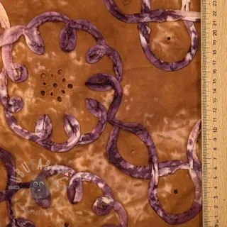 Katoenen stof TIE DYE EMBROIDERY Elise tape design B