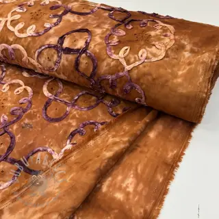 Katoenen stof TIE DYE EMBROIDERY Elise tape design B