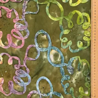 Bavlnená látka TIE DYE EMBROIDERY Elise tape design A