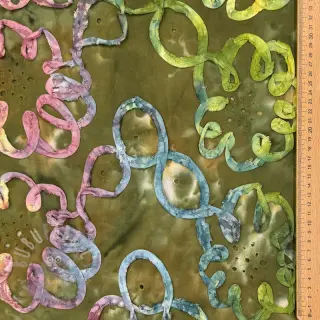 Katoenen stof TIE DYE EMBROIDERY Elise tape design En