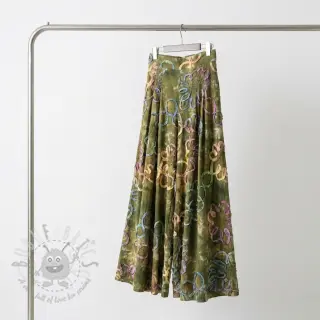 Katoenen stof TIE DYE EMBROIDERY Elise tape design En