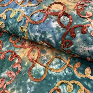 Katoenen stof TIE DYE EMBROIDERY Elise tape design C
