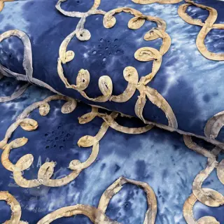 Katoenen stof TIE DYE EMBROIDERY Elise tape design D