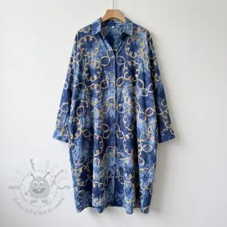 Katoenen stof TIE DYE EMBROIDERY Elise tape design D