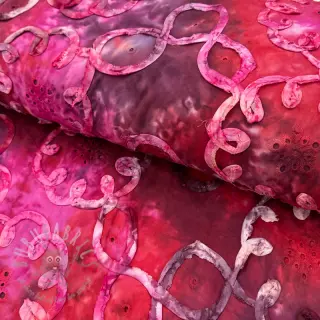 Katoenen stof TIE DYE EMBROIDERY Elise tape design E