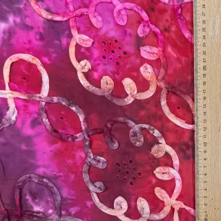 Bavlnená látka TIE DYE EMBROIDERY Elise tape design E