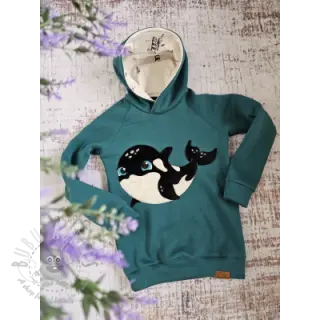 Geruwde sweaterstof JOGGING petrol