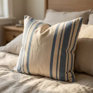 Decoratiestof Bernadette stripe denim