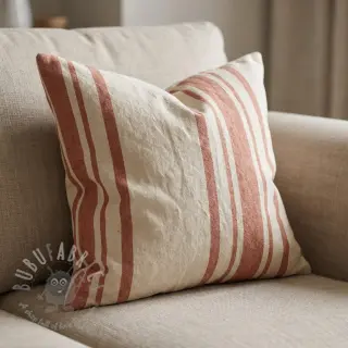 Decoratiestof Bernadette stripe terracotta