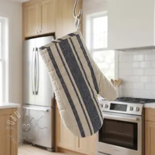 Decoratiestof Bernadette stripe indigo