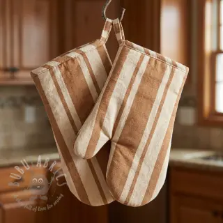 Decoratiestof Bernadette stripe peanut