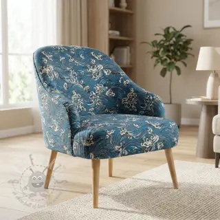Decoratiestof jacquard Swell allover bleu
