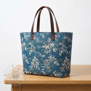 Decoratiestof jacquard Swell allover bleu