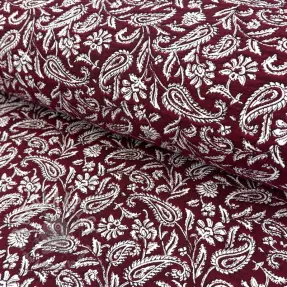 Decoratiestof jacquard Mumbai allover bordeaux