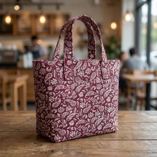 Dekoračná látka jacquard Mumbai allover bordeaux