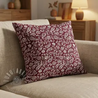 Decoratiestof jacquard Mumbai allover bordeaux