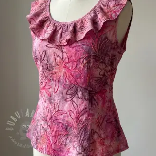 Katoenen stof TIE DYE Chenille manon design C