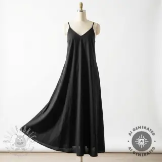 Katoenen stof WASHED black