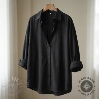 Katoenen stof WASHED black